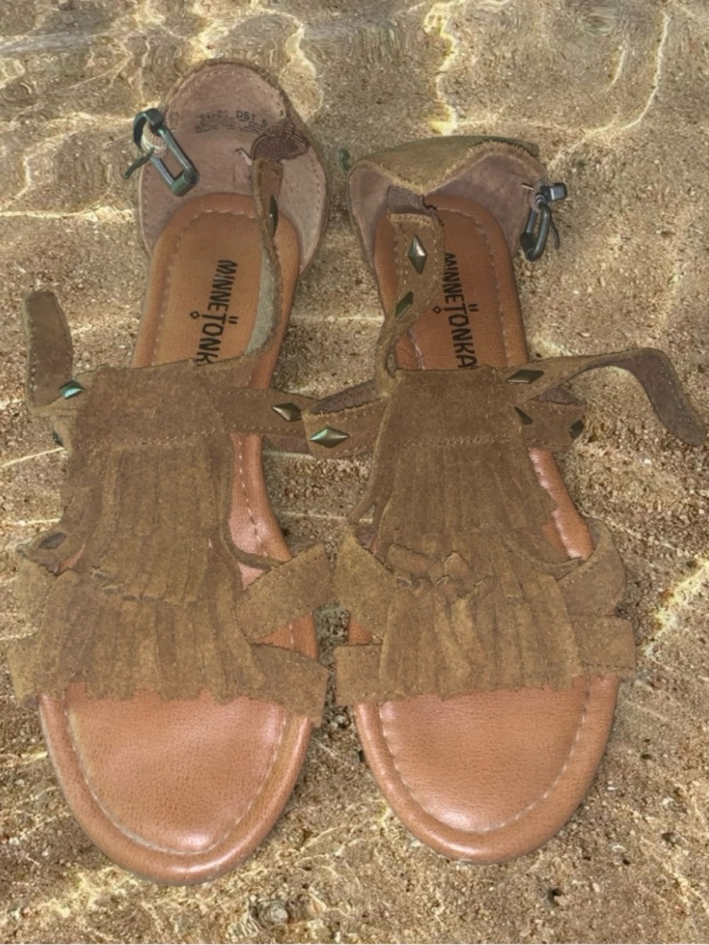 Minnetonka Handmade Women’s Brown Suede Fringe Sandals